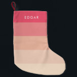 Calcetín Navideño Pequeño Rayas pastel rosadas modernas<br><div class="desc">Consíguese unas buenas medias de Navidades,  actualizadas con un diseño moderno.</div>