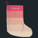 Calcetín Navideño Pequeño Rayas pastel rosadas modernas<br><div class="desc">Consíguese unas buenas medias de Navidades,  actualizadas con un diseño moderno.</div>