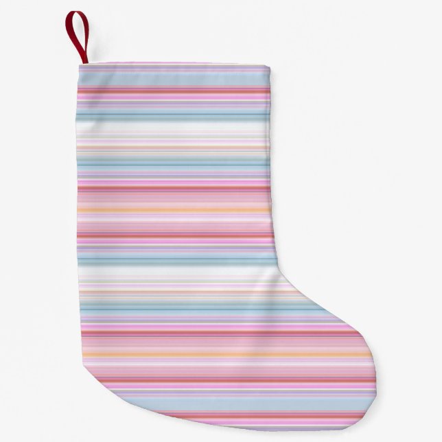 Calcetín Navideño Pequeño Rayas puntiagudas blancas (Anverso)