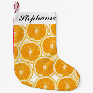 Calcetín Navideño Pequeño Rebanadas del naranja de la fruta cítrica del