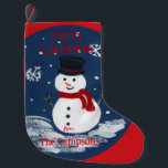 Calcetín Navideño Pequeño Red de muñeco de nieve pintado a mano PERSONALIZA<br><div class="desc">Red de muñeco de nieve pintado a mano PERSONALIZA</div>