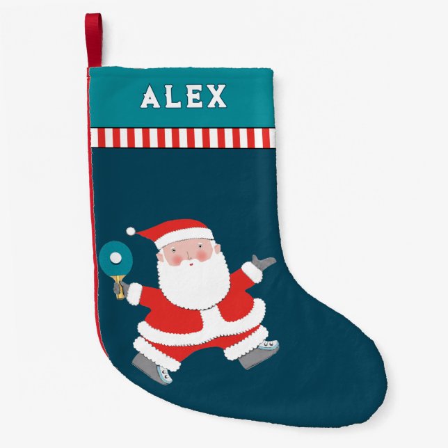 Calcetín Navideño Pequeño Regalo de vacaciones de ping-pong-pong (Anverso)