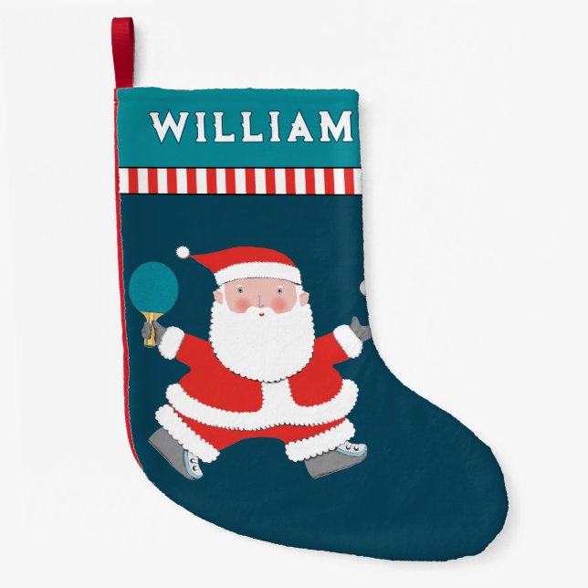 Calcetín Navideño Pequeño Regalo de vacaciones de ping-pong-pong (Anverso)