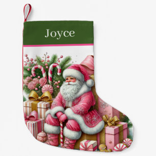 Calcetín Navideño Pequeño Regalo navideño festivo Santa añadir nombre