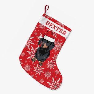 Calcetín Navideño Pequeño Regalo personalizado del Dachshund del perro