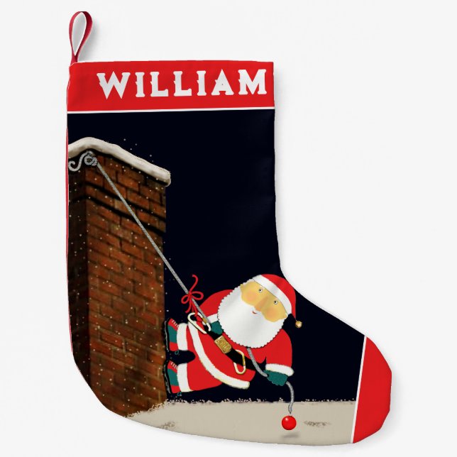Calcetín Navideño Pequeño Regalos de escaladores de rock (Anverso)