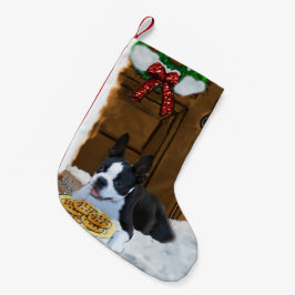 Calcetín Navideño Pequeño Regalos de Navidades de Boston Terrier