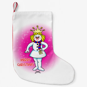 Calcetín Navideño Pequeño Reina de nieve de concurso de belleza