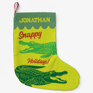 Calcetín Navideño Pequeño Reptil Lagarto Niños Niñas Nombre Personalizado Ni