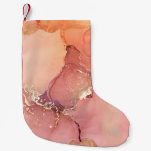 Calcetín Navideño Pequeño Resumen beige, fondo marrón, papel pintado. Mezcla