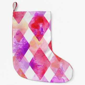 Calcetín Navideño Pequeño Resumen de Acuarela: Mano Pintada Sin Marea.