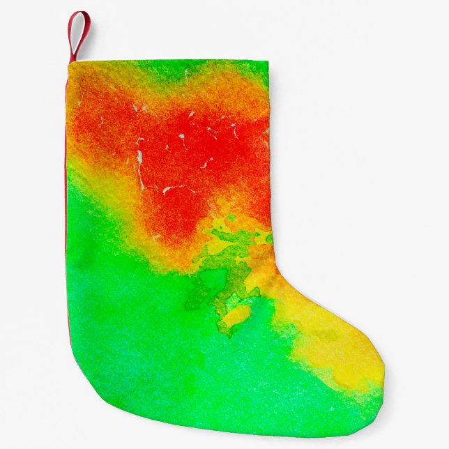 Calcetín Navideño Pequeño Resumen de arte de textura rica. Patrones creativo (Anverso)