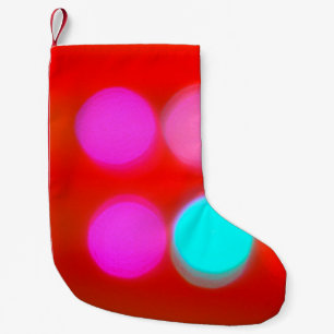 Calcetín Navideño Pequeño Resumen de color Lámpara de fondo rojo borroso