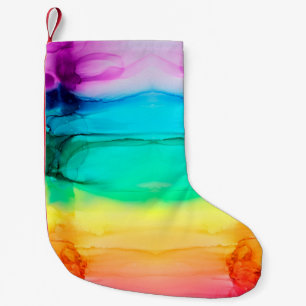 Calcetín Navideño Pequeño Resumen de fondo de color arcoiris, papel pintado.