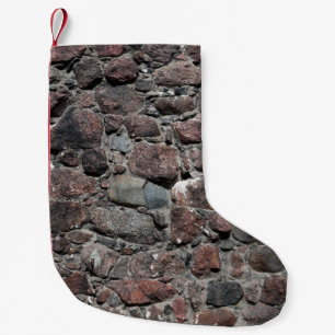 Calcetín Navideño Pequeño Resumen de fondo de textura de pared de piedra med