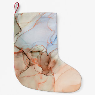 Calcetín Navideño Pequeño Resumen de lujo: Alcohol Ink Art