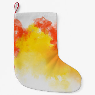 Calcetín Navideño Pequeño Resumen de pinturas de manchas de color de agua