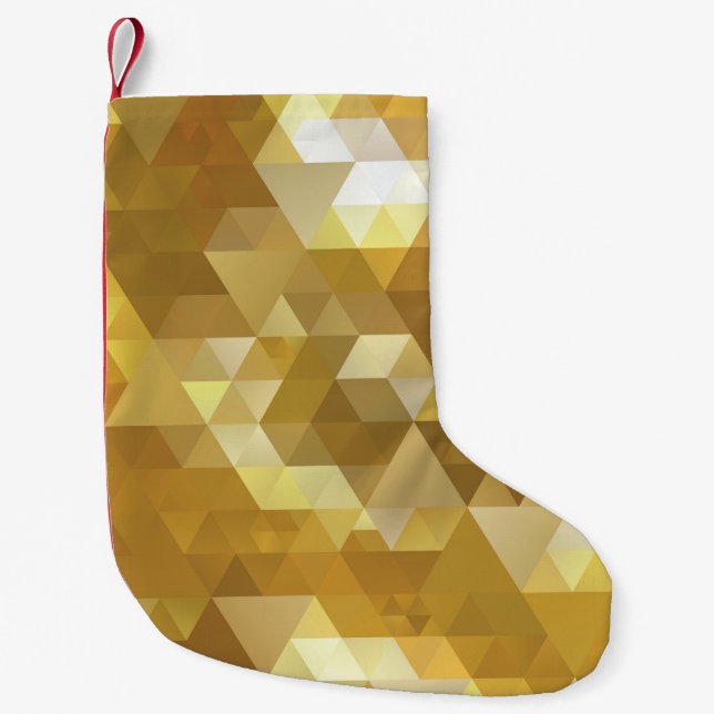 Calcetín Navideño Pequeño Resumen de textura del triángulo de oro (Anverso)