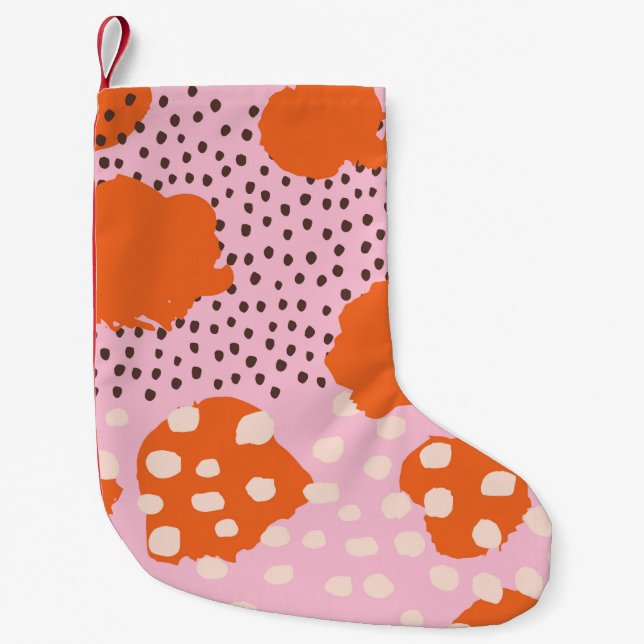 Calcetín Navideño Pequeño Resumen de un patrón sin fisuras con brotes de pin (Anverso)