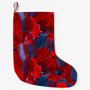 Calcetín Navideño Pequeño Resumen de un patrón transparente en color rojo y 
