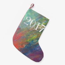 Calcetín Navideño Pequeño Resumen del arco iris | Pinceles psicodélicos de G