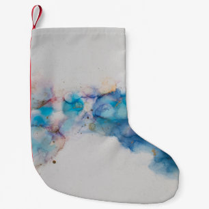 Calcetín Navideño Pequeño Resumen del fondo del arte de la tinta del alcohol