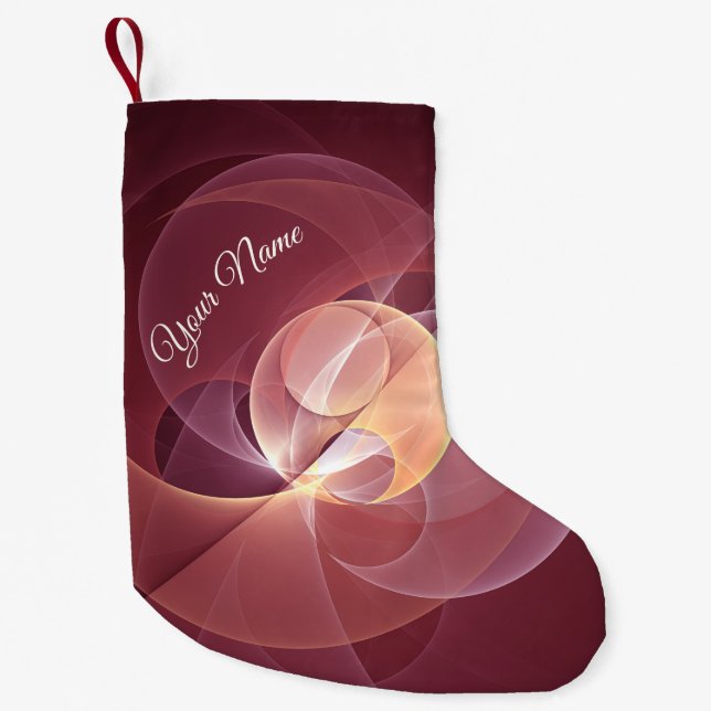 Calcetín Navideño Pequeño Resumen Elegante Vino Moderno Rojo Nombre Arte Fra (Anverso)