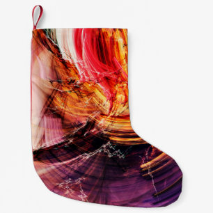 Calcetín Navideño Pequeño Resumen hermoso púrpura, rojo y amarillo brillante