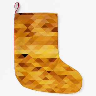 Calcetín Navideño Pequeño Resumen mosaico digital naranja amarillo mosaico p