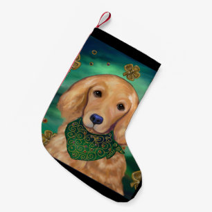 Calcetín Navideño Pequeño Retriever Dorado