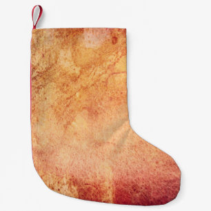 Calcetín Navideño Pequeño Retro de naranja rojo vintage