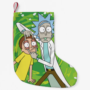 Calcetín Navideño Pequeño RIQUEZA Y MORTY™  Mira Eso