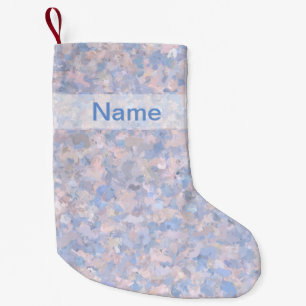 Calcetín Navideño Pequeño Rosa claro y azul bebé
