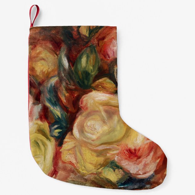 Calcetín Navideño Pequeño Rosas (1912) de Pierre-Auguste Renoir (Anverso)