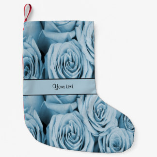 Calcetín Navideño Pequeño Rosas azules