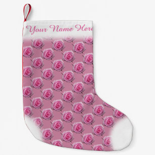Calcetín Navideño Pequeño Rosas de Navidades Rosa Stocking  Stocking Persona