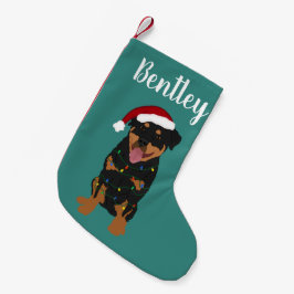 Calcetín Navideño Pequeño Rottweiler de Navidades personalizados
