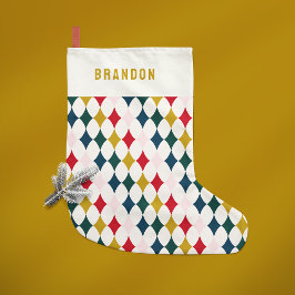 Calcetín Navideño Pequeño Rótulo retro de color simple