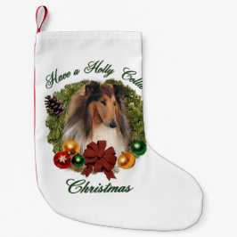 Calcetín Navideño Pequeño Rough Collie Navidades