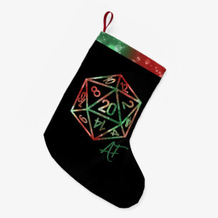Calcetín Navideño Pequeño RPG Crit AF   XMAS Fantasy Tabletop Gamer Dice