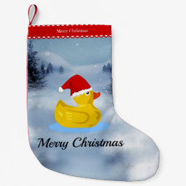 Calcetín Navideño Pequeño Rubber Ducky Christmas Greetings