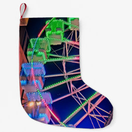 Calcetín Navideño Pequeño Rueda de la fortuna verde y azul