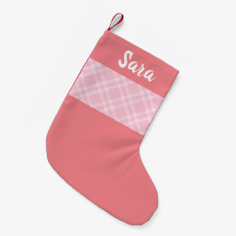 Calcetín Navideño Pequeño Rústico de color rosa