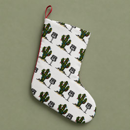 Calcetín Navideño Pequeño Ruta 66 del cactus Saguaro Patrón de vacaciones
