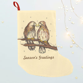 Calcetín Navideño Pequeño Saludos de temporada: Navidades de aves de Hawk co