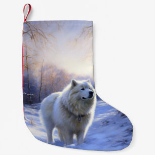 Calcetín Navideño Pequeño Samoyed Let It Snow Navidades