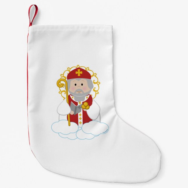 Calcetín Navideño Pequeño San Nicolás (Anverso)