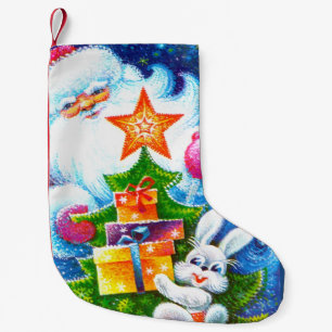 Calcetín Navideño Pequeño Santa