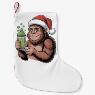 Calcetín Navideño Pequeño Santa Bigfoot Divertido Sasquatch Divertido Sosten