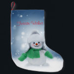 Calcetín Navideño Pequeño Santa Blanca Vintage<br><div class="desc">Pequeños muñecos de nieve para esos regalos sorpresivos alrededor del árbol de Navidad o de un rincón de un lecho infantil. Tamaño paro 9 x 16 pulgadas. Para ver más productos de Navidades,  haga clic en el enlace de la tienda.</div>